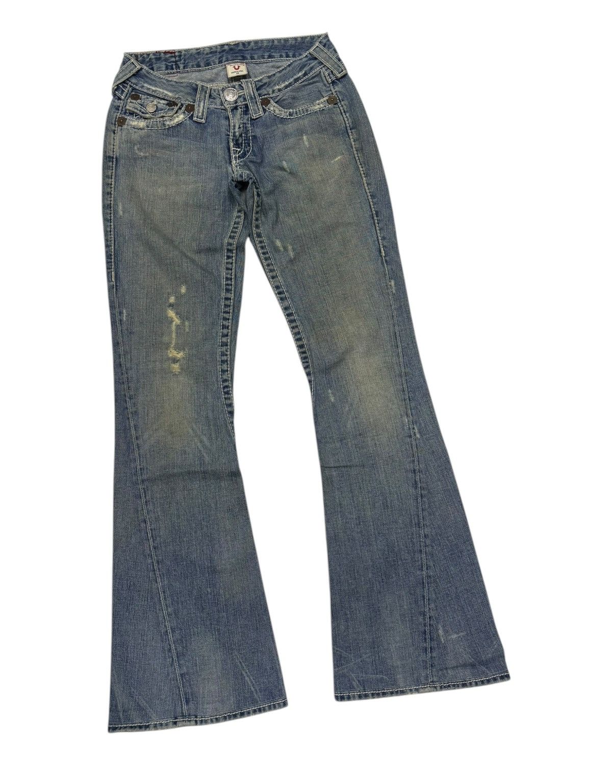 True Religion Flare Jeans True Religion Joey Big T Bootcut Distressed Jean Size 26" / US 2 / IT 38 - 5 Thumbnail