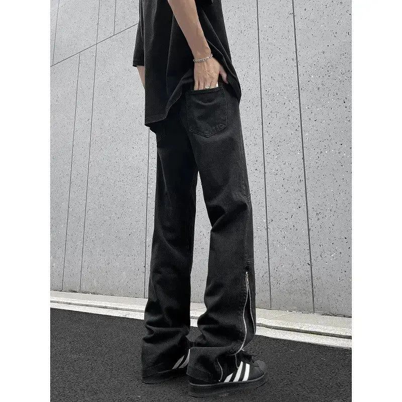 Japanese Brand Retro loose straight leg wide leg zipper jeans Size US 32 / EU 48 - 2 Thumbnail