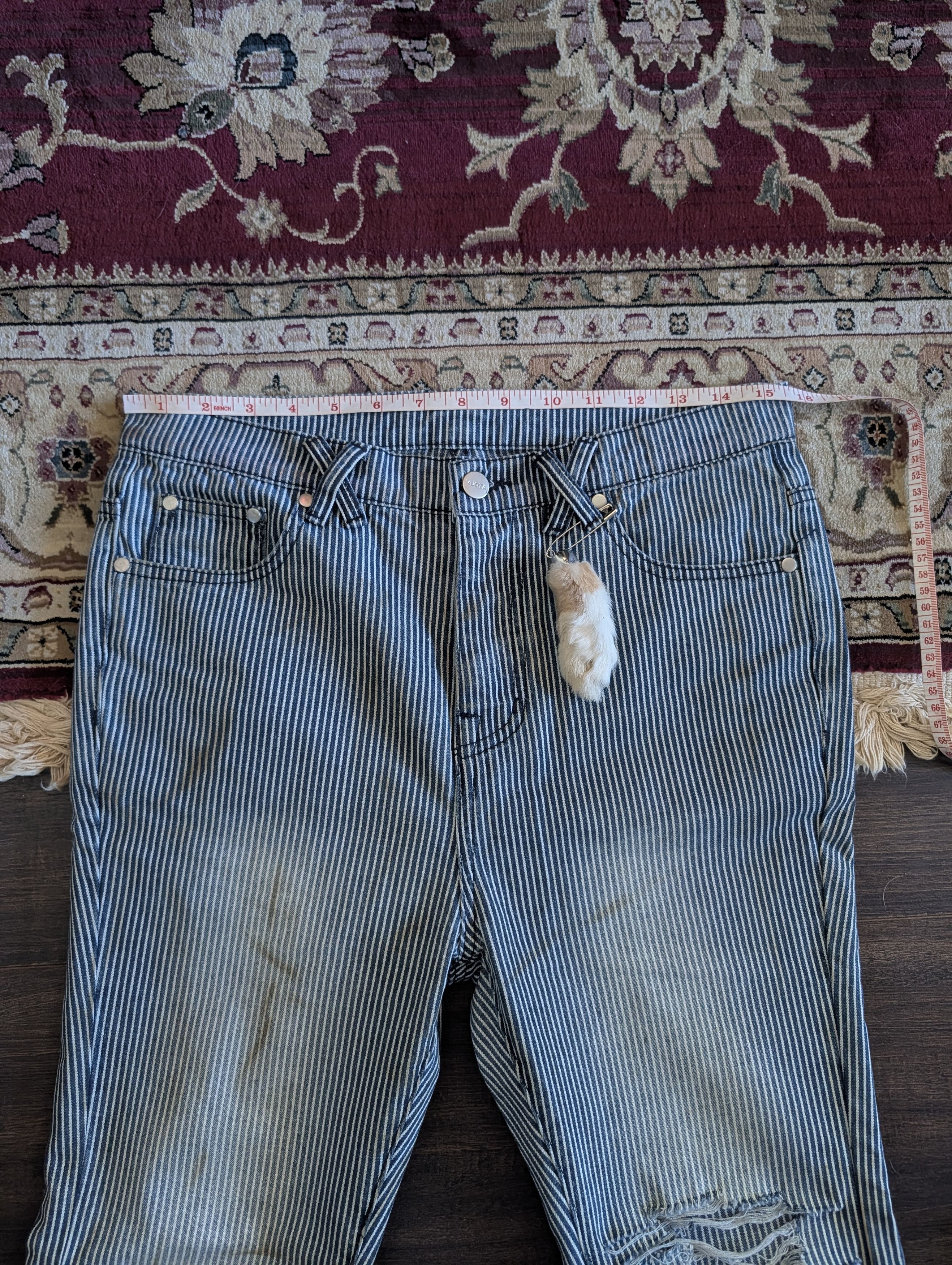 Other VUOTA flared hickory stripe mud wash rabbit foot jeans Size US 30 / EU 46 - 14 Thumbnail