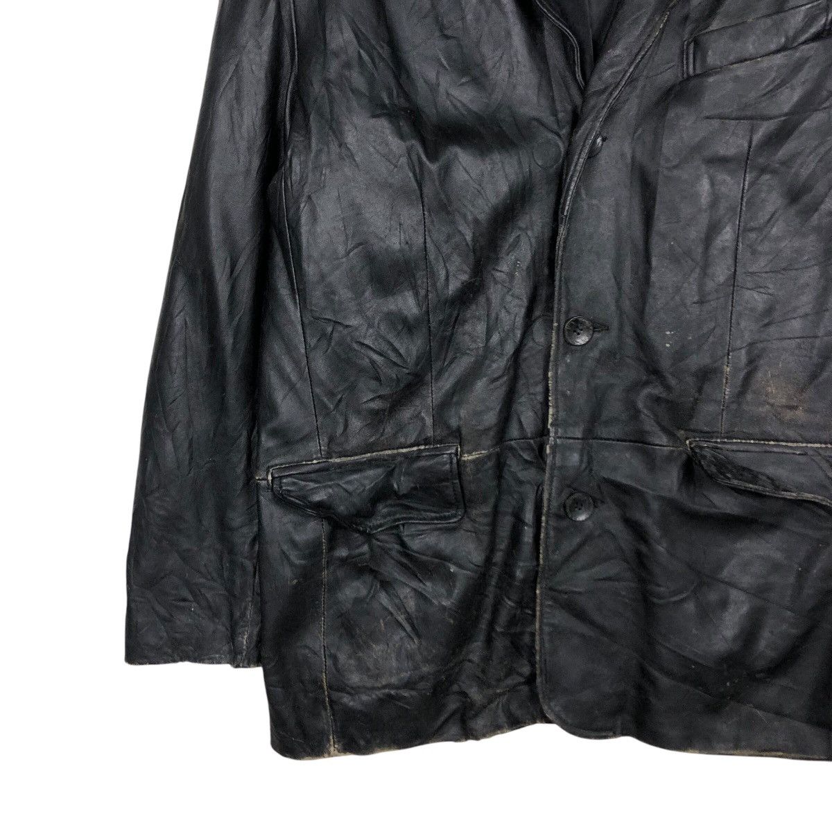 Japanese Brand × Vintage 📌Vintage Biker Leather Jacket Unknown Issey Miyake Size US L / EU 52-54 / 3 - 4 Thumbnail