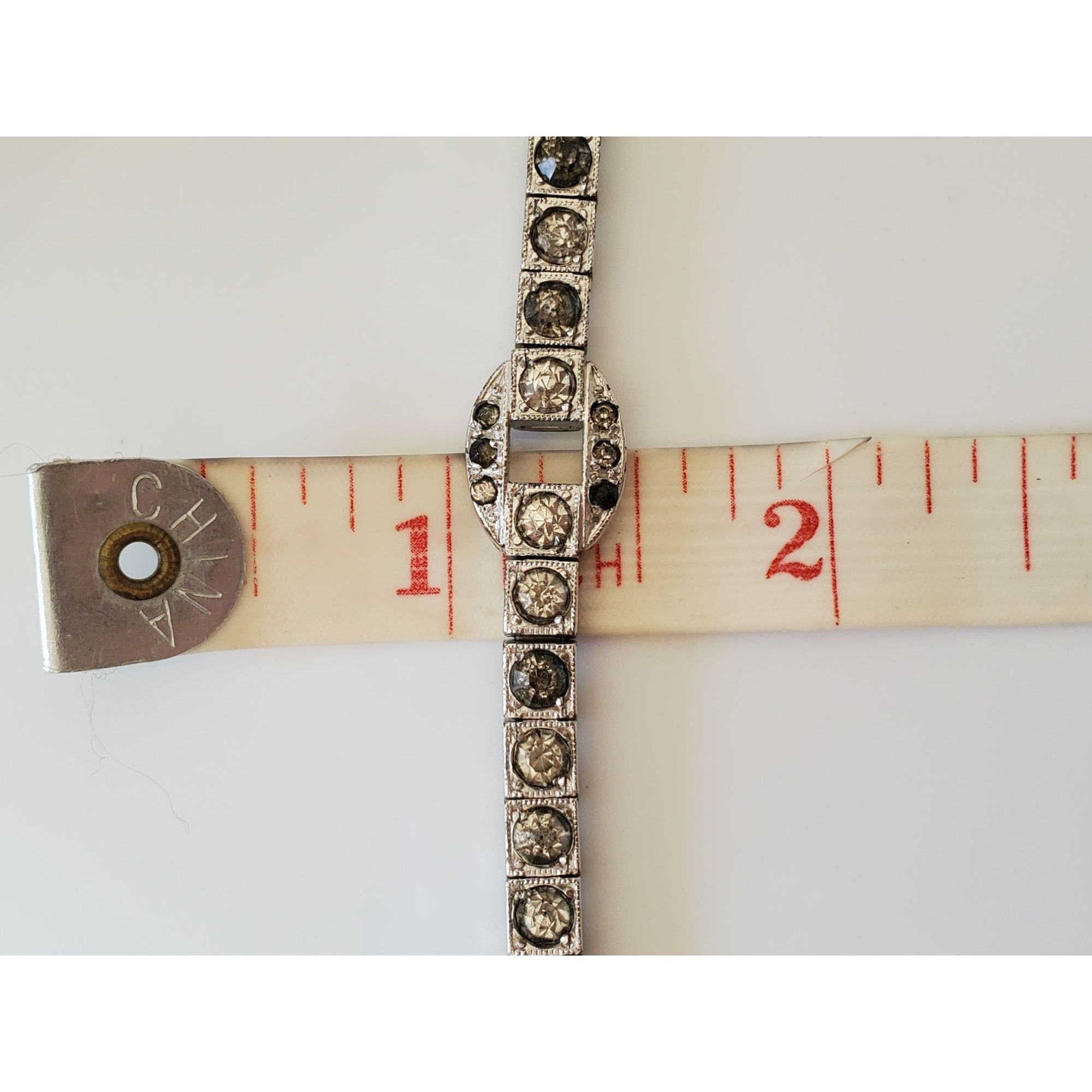 Vintage Vintage 1940s Dorson Sterling Silver Rhinestone Bracelet Size ONE SIZE - 9 Thumbnail