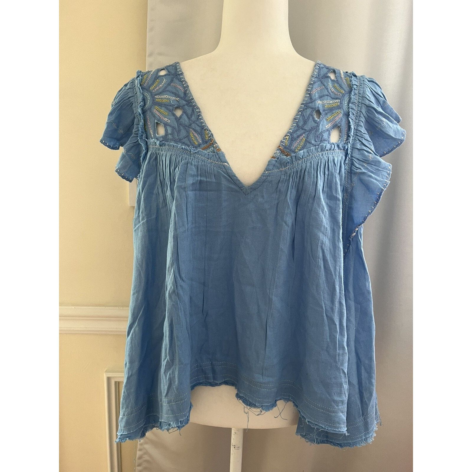 Free People NWT Free people Hailey Embroidered Flutter Ruffles A003038 Size XL / US 12-14 / IT 48-50 - 5 Thumbnail