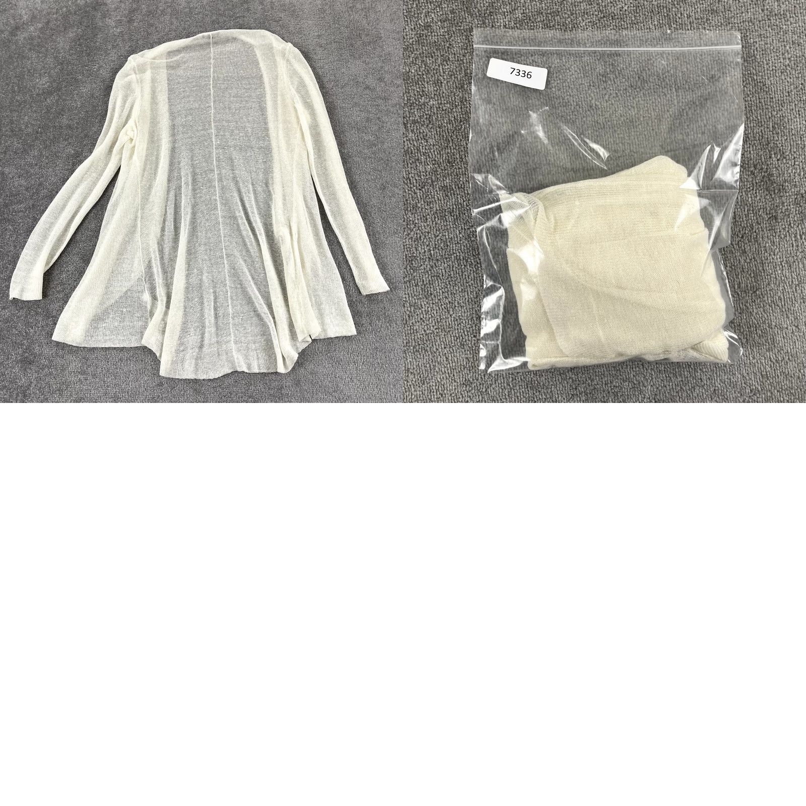 Eileen Fisher EILEEN FISHER White Womens Medium Open Front Knit Sweater Hemp Nylon Lightweight Size M / US 6-8 / IT 42-44 - 8 Thumbnail