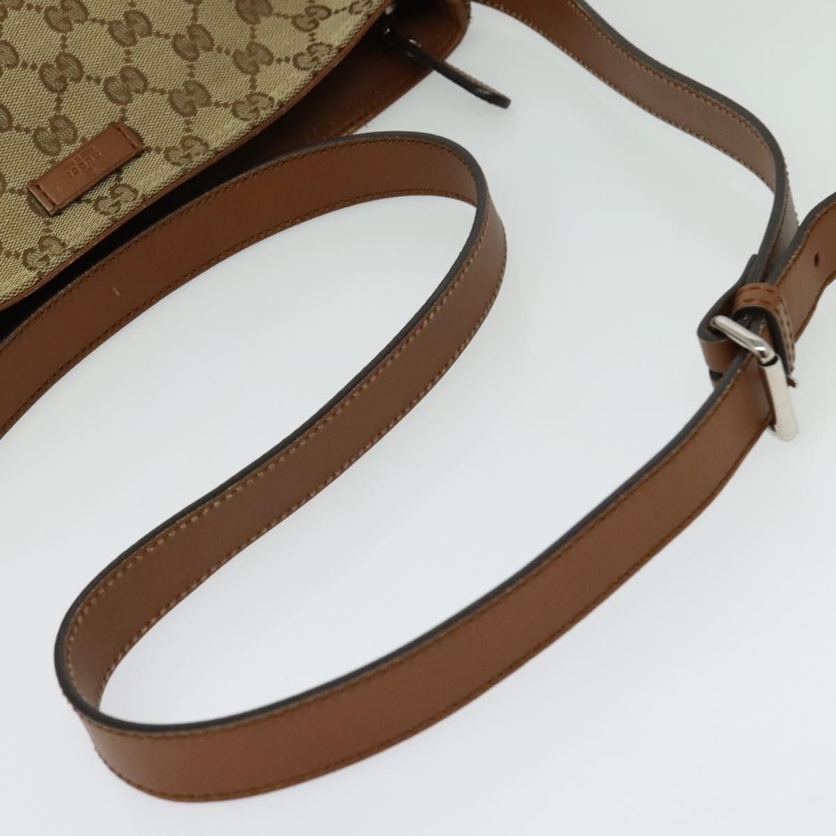 Gucci GUCCI GG Canvas Web Sherry Line Shoulder Bag Beige Gold Size ONE SIZE - 7 Thumbnail