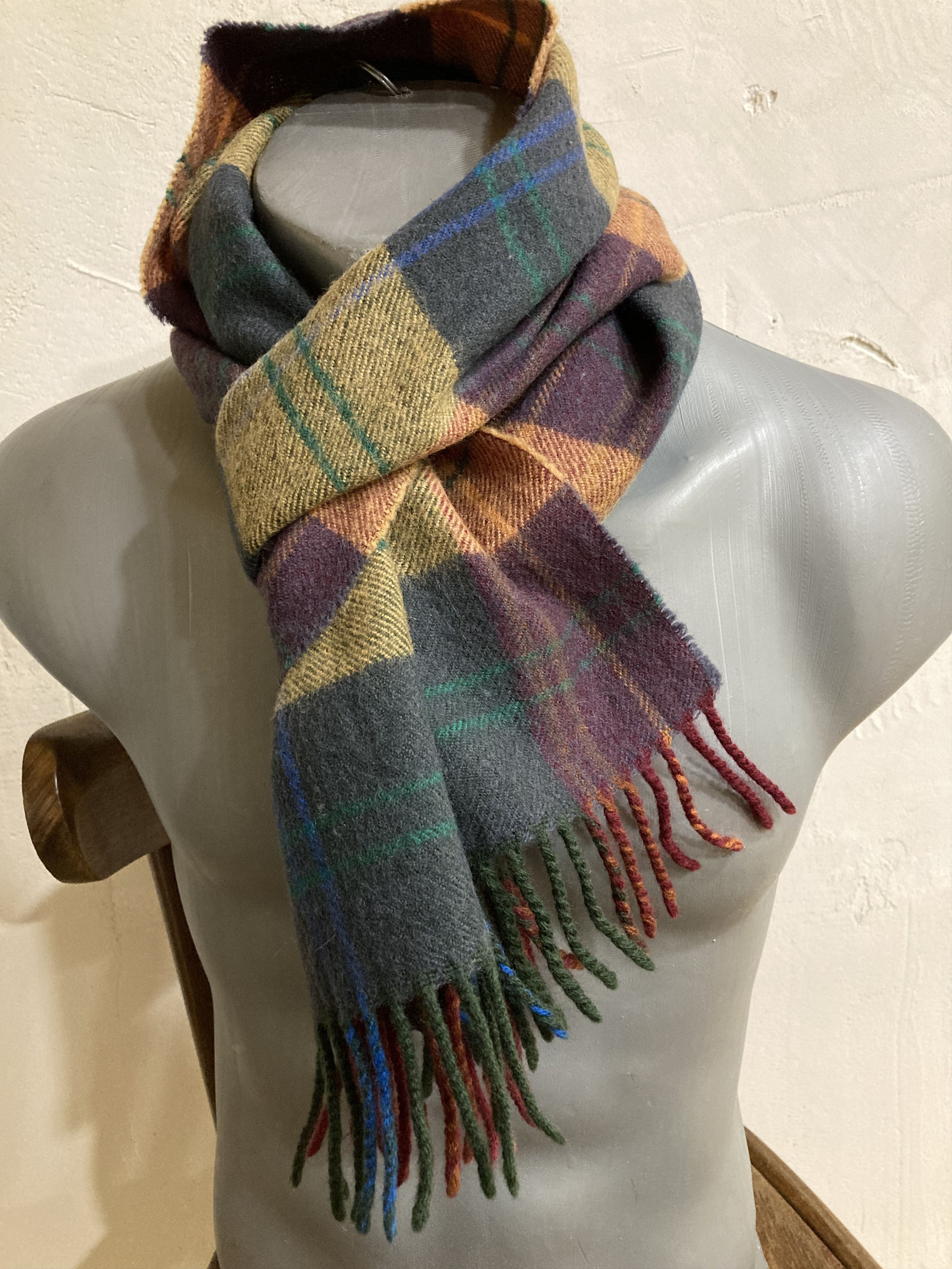 Chevignon Vintage 90s Chevignon By Togs Unlimited Wool Checkered Scarf Size ONE SIZE - 3 Thumbnail