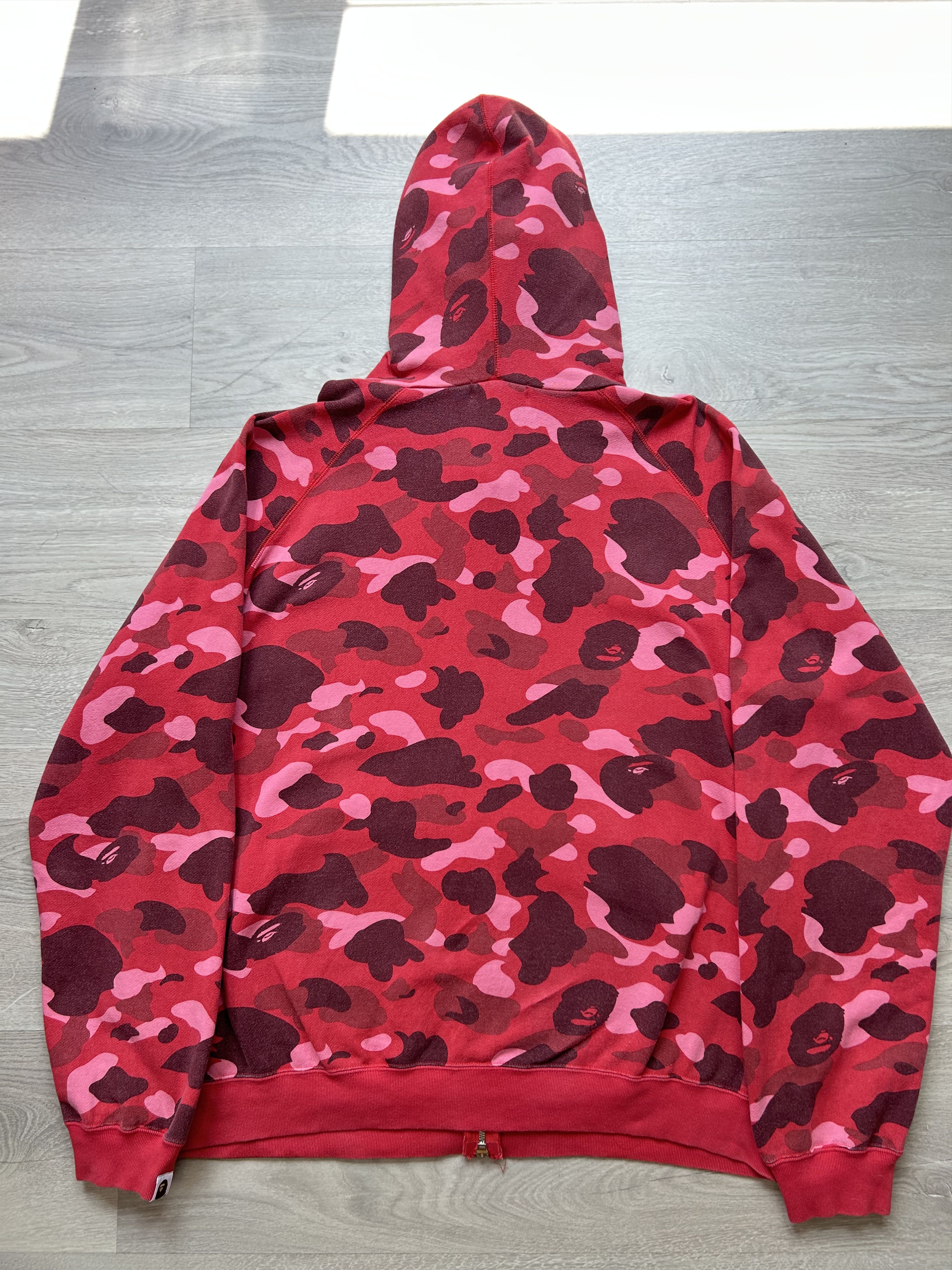 Bape A BATHING APE 1ST RED CAMO SPELLOUT FULLZIP HOODIE [Size XL] Size US XL / EU 56 / 4 - 7 Thumbnail