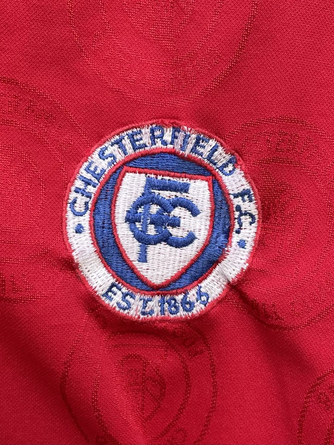 Vintage SUPER LEAGUE CHESTERFIELD FC SOCCER FOOTBALL JERSEY Size US XL / EU 56 / 4 - 7 Thumbnail