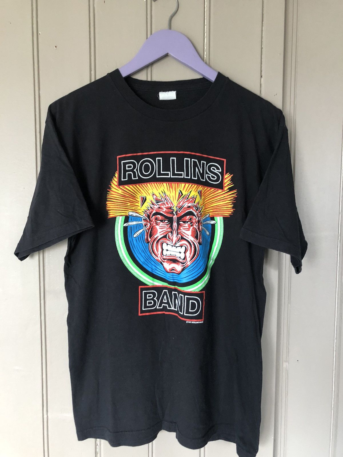 image of Vintage 1991 Rollins Band T-Shirt in Black, Men's (Size Large)