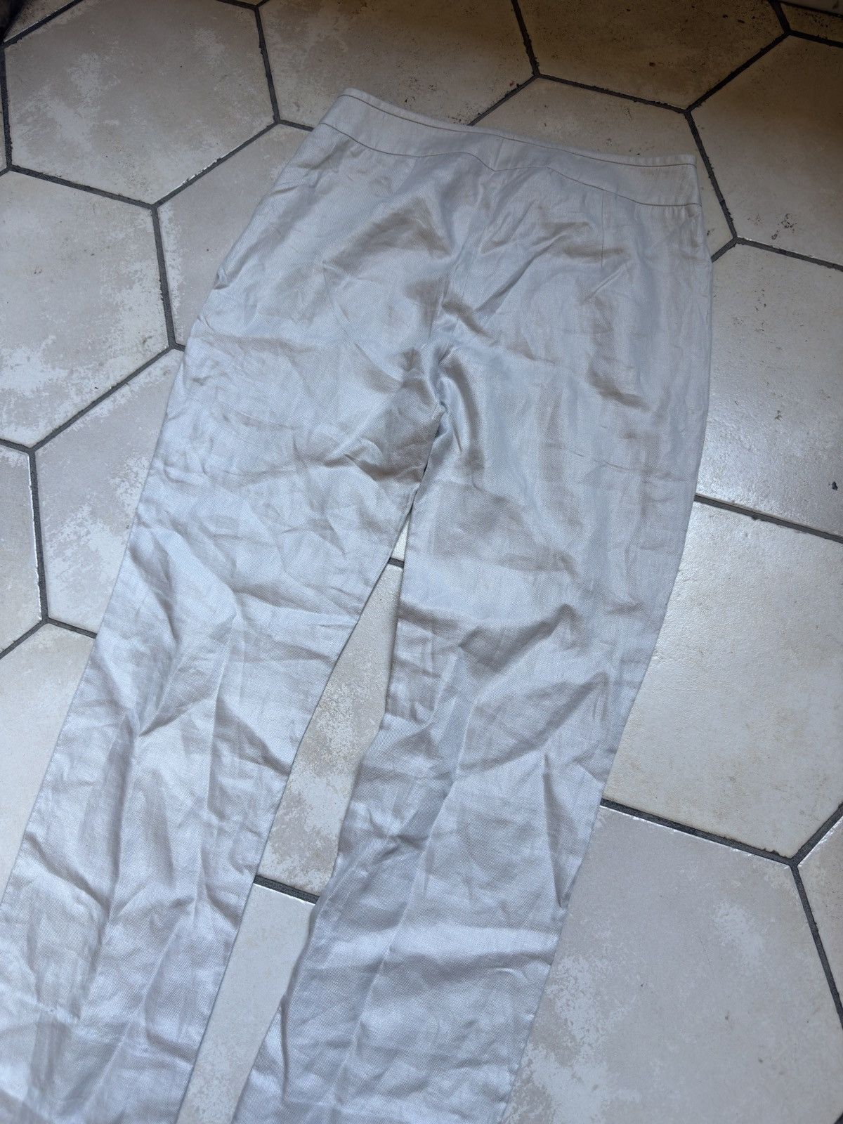 Vintage Women’s Armani Collezioni Linen Pants Size 42 White Size 28" / US 6 / IT 42 - 3 Thumbnail