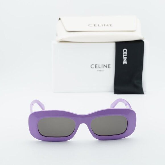 Celine Celine CL40294I 78A Sunglasses Shiny Purple Rectangle Frame Size ONE SIZE - 10 Thumbnail