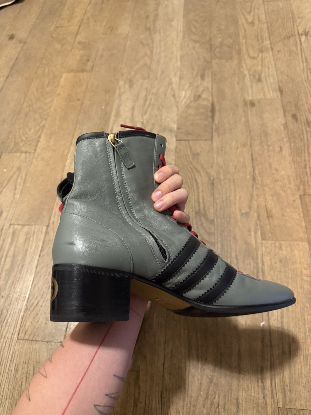 Adidas × Gucci Gucci x Adidas heeled boots in gray Size US 8 / EU 41 - 8 Thumbnail