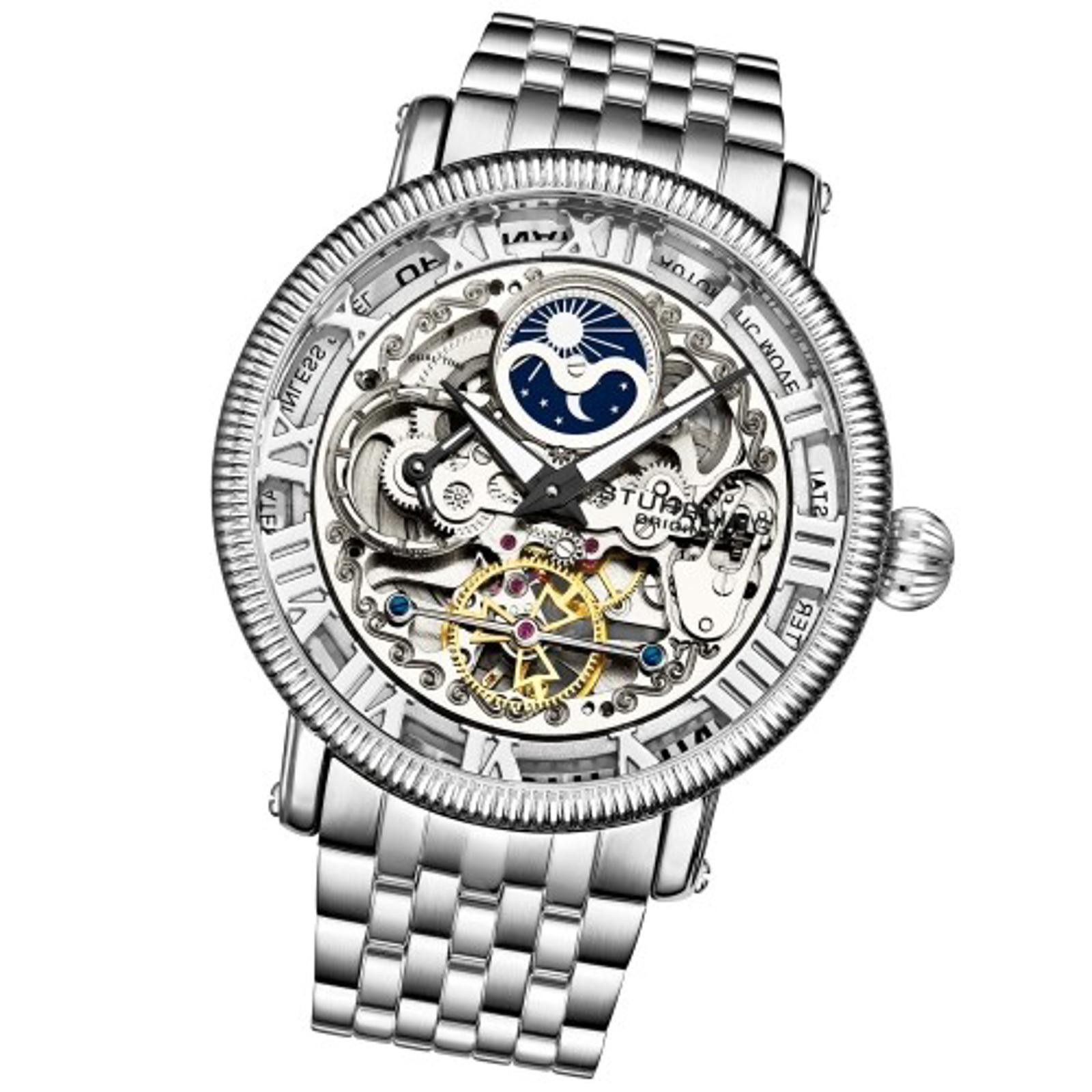 Sterling Silver STÜHRLING Original Special Reserve Dual Time Automatic 48mm Size ONE SIZE - 2 Thumbnail