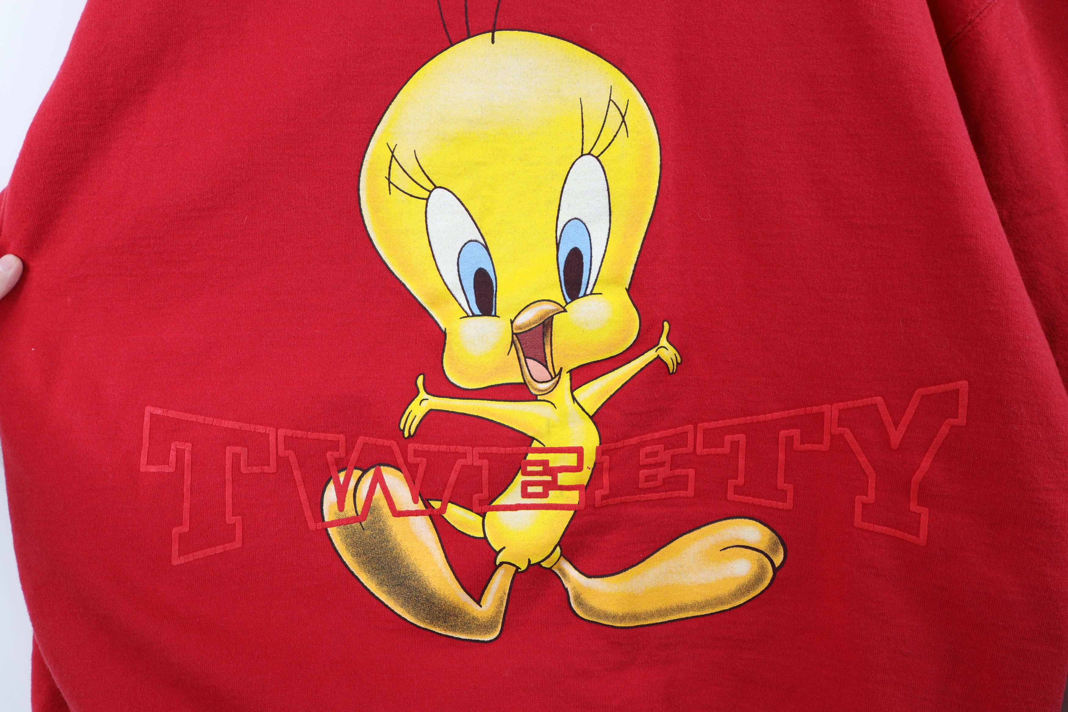Vintage Vintage 90s Looney Tunes Tweety Bird Sweatshirt Red USA Size XL / US 12-14 / IT 48-50 - 4 Thumbnail