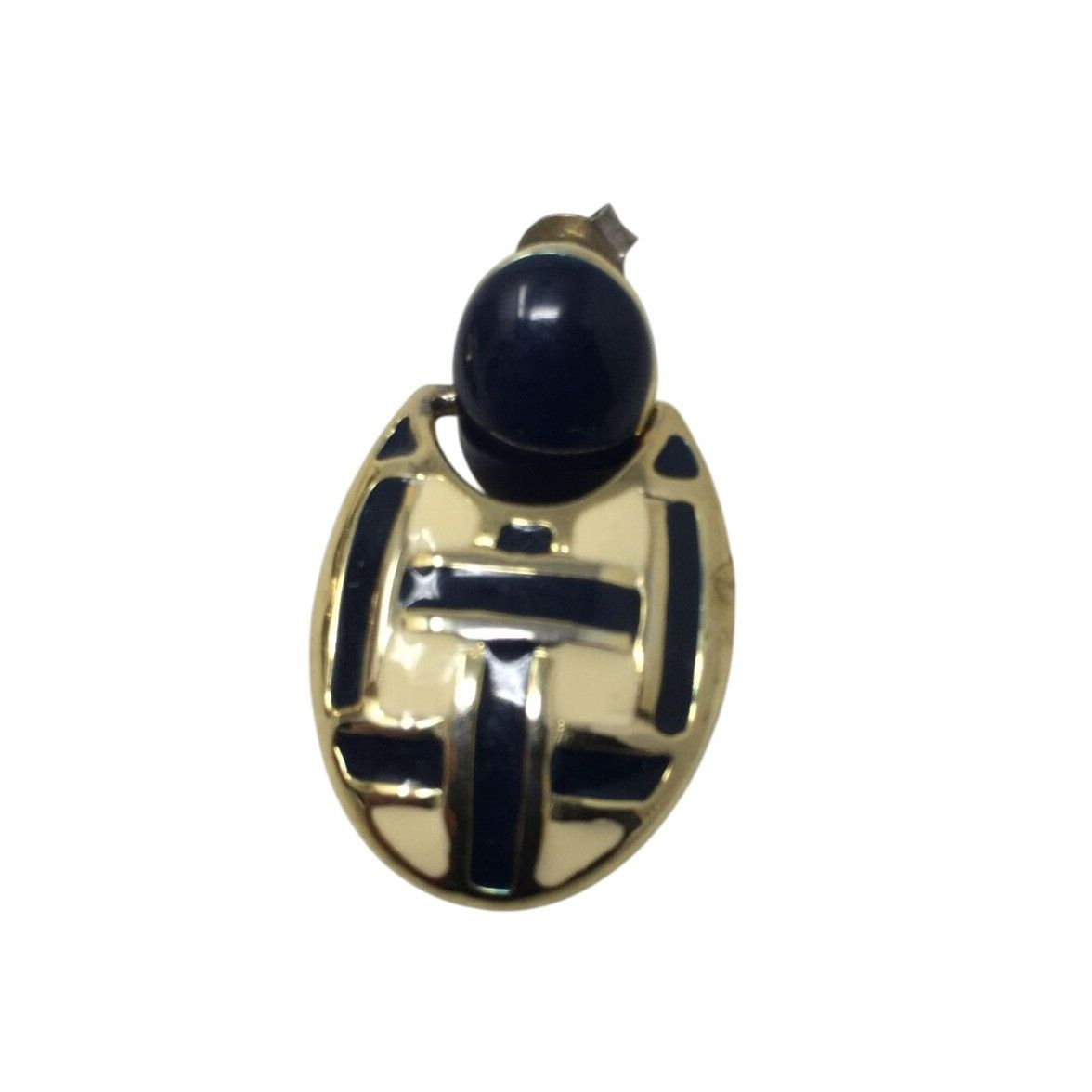 Other Women's Round Gold tone Dangle Earrings with Navy blue and W Size ONE SIZE - 17 Thumbnail