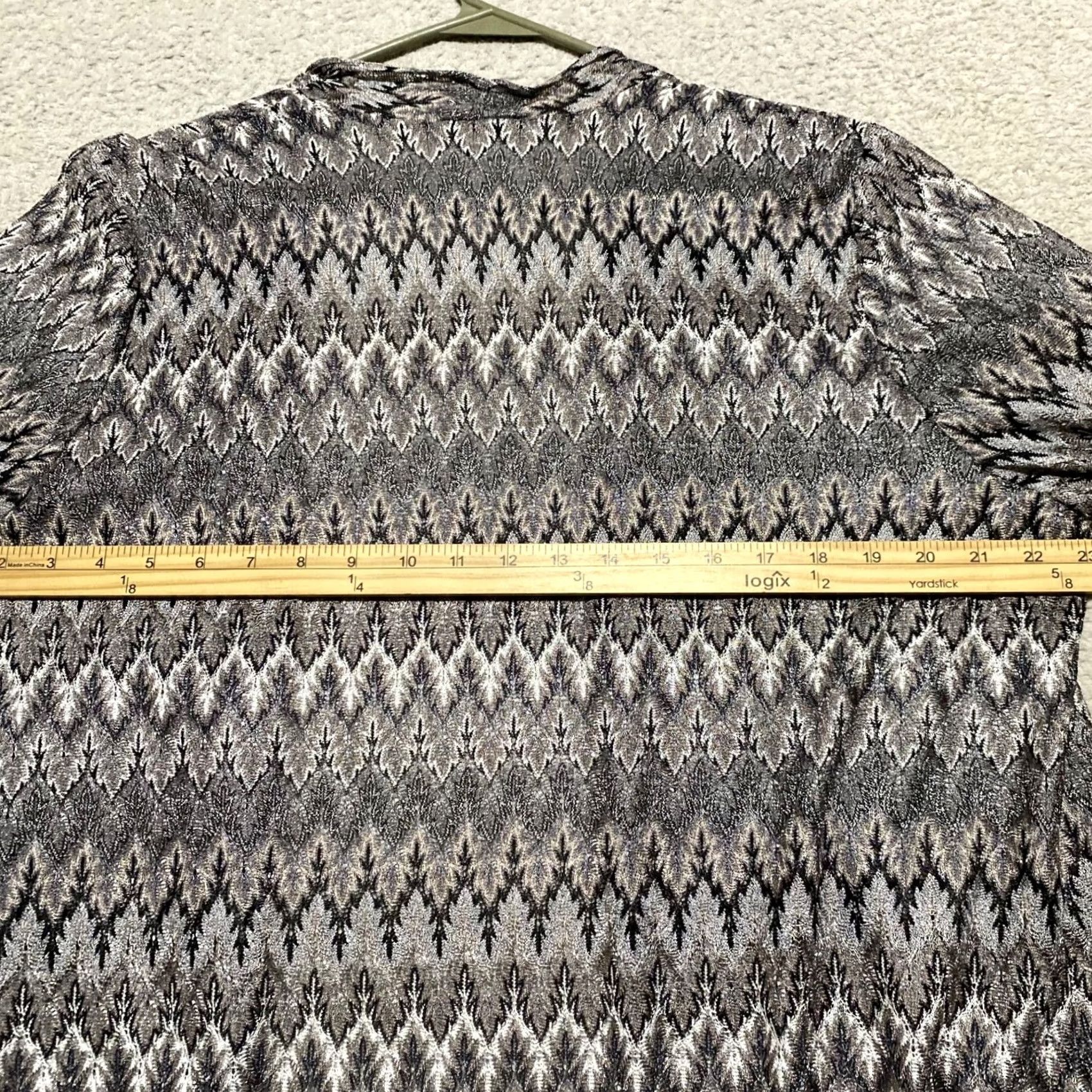 Vintage Chicos Travelers Womens XL Sweater Gray Striped Lightweight Open Front Cardigan Size XL / US 12-14 / IT 48-50 - 7 Thumbnail