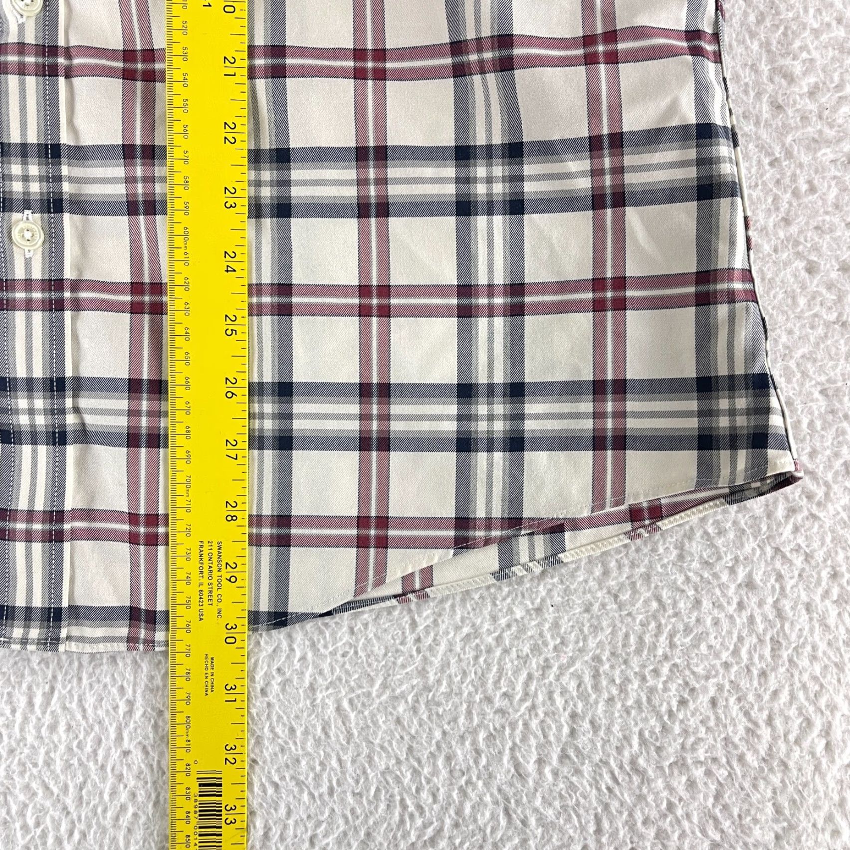 Brooks Brothers Brooks Brothers 1818 Ivory Plaid Button-Down Dress Shirt Mens Large Regent Fit Size 42R - 6 Thumbnail
