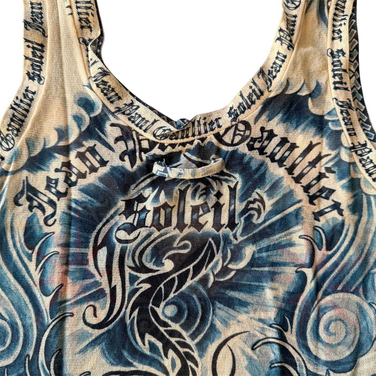 Jean Paul Gaultier Jean Paul Gaultier Soleil Tattoo Archive Mesh Tank Top Beige Size M / US 6-8 / IT 42-44 - 12 Thumbnail