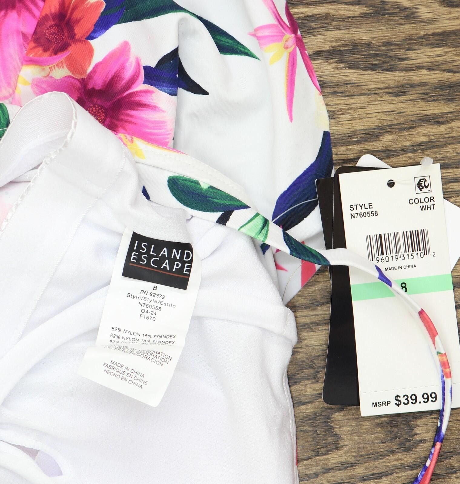Other Island Escape Womens Tankini Swim Top N760558 White Multi 8 Size ONE SIZE - 5 Thumbnail