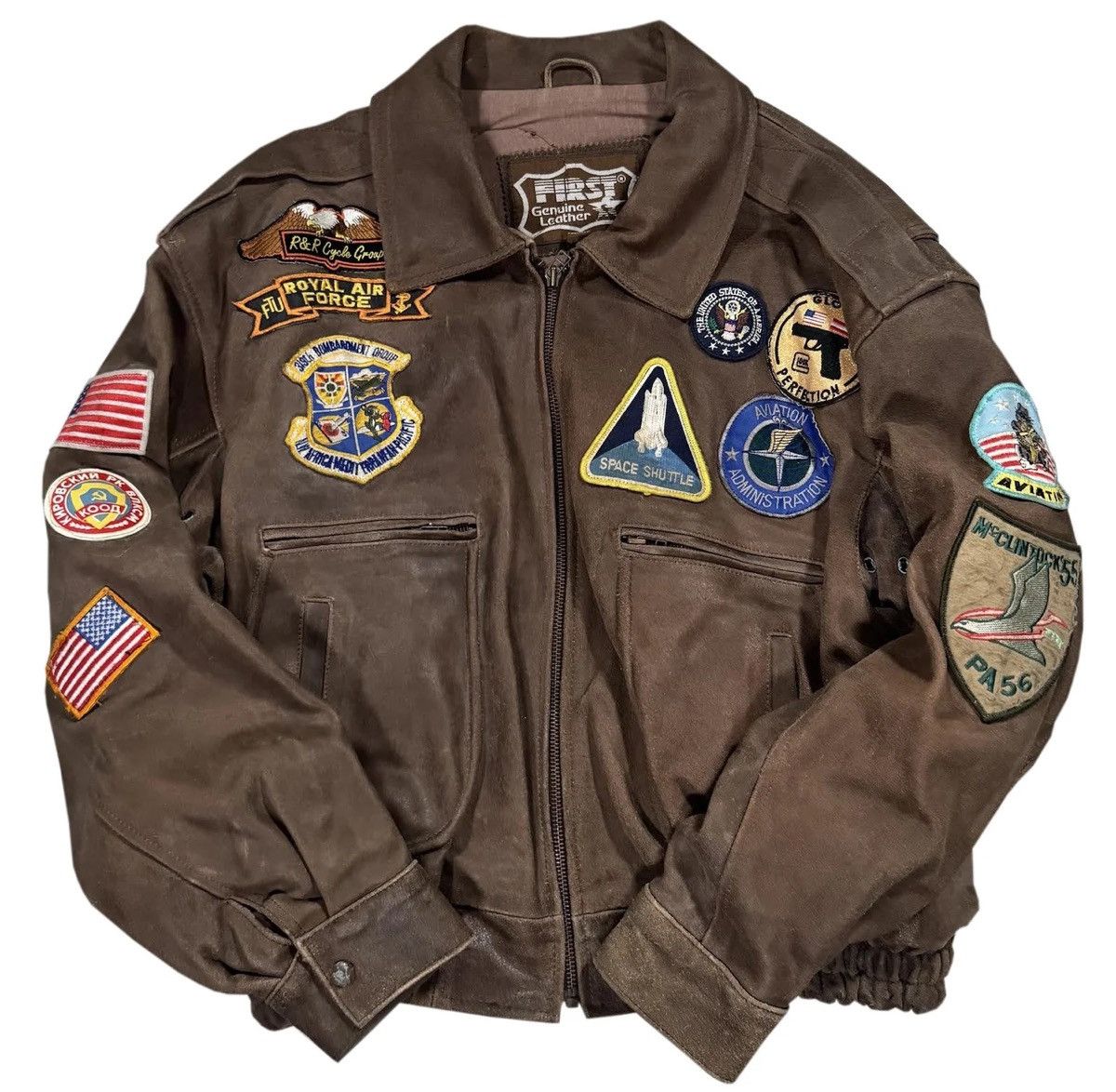 Vintage Vintage First Genuine Leather Patchwork Jacket (Size XL) Size US XL / EU 56 / 4 - 1 Thumbnail