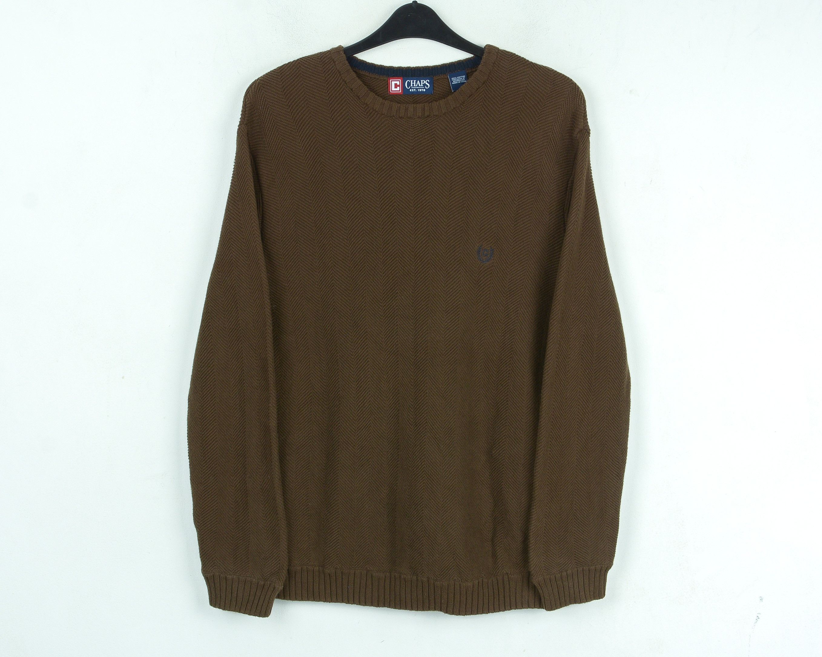 Chaps Sweater Jumper Pullover Cotton Embroidered Logo Crew Neck Size US M / EU 48-50 / 2 - 1 Thumbnail