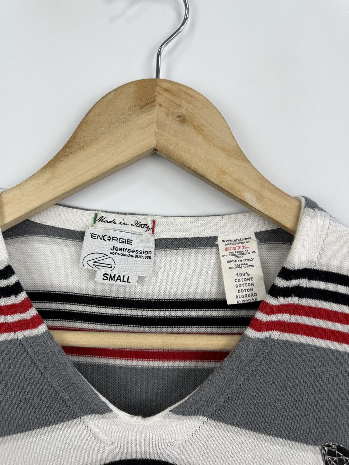 Energie 🇮🇹 Vintage 90s Energie Miss Sixty Diamond Logo Sweater Retro Size S / US 4 / IT 40 - 5 Thumbnail