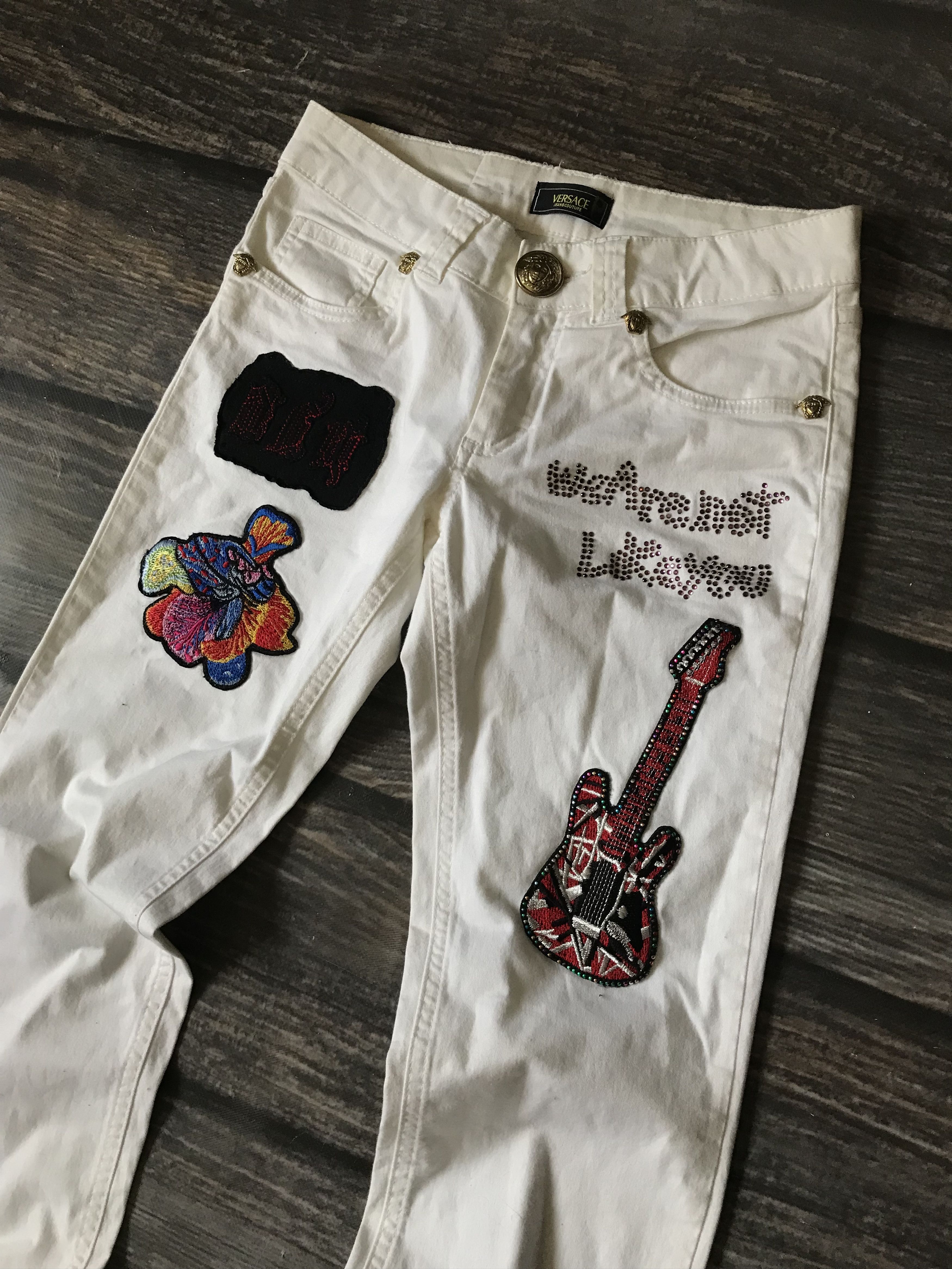 Versace 90’s Archive Versace Delirium Patch Denim Suit Size S / US 4 / IT 40 - 8 Thumbnail