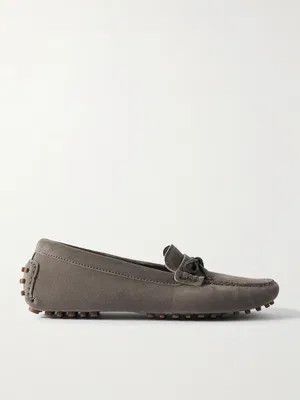 Brunello Cucinelli o1y0725 Leather Loafers in Taupe Gray Size US 6 / IT 36 - 1 Thumbnail