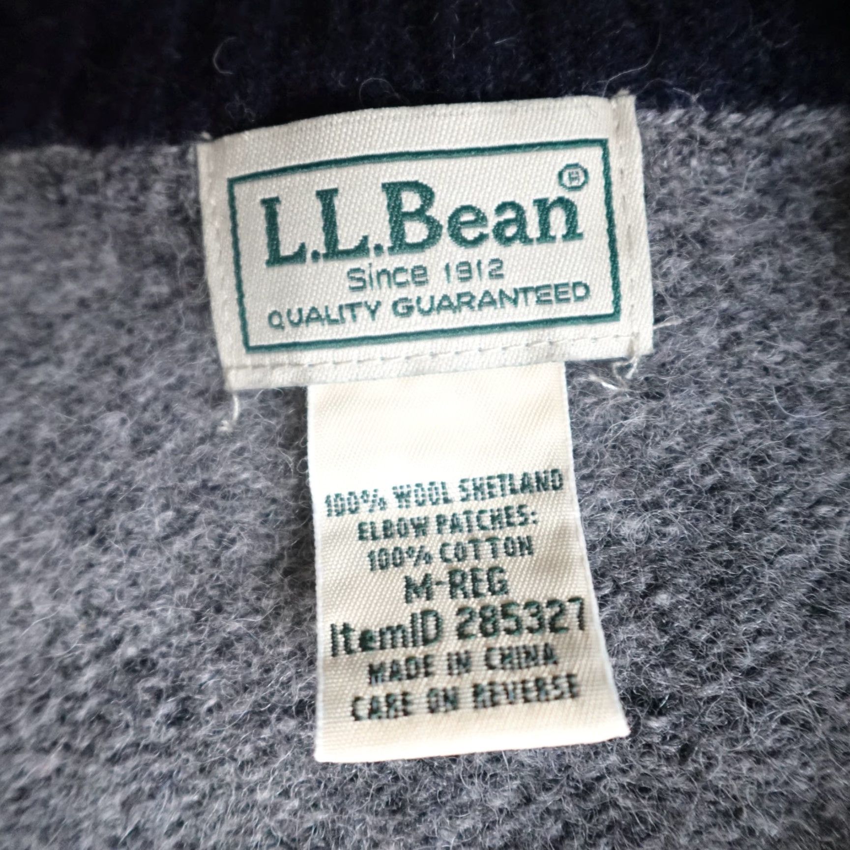 Vintage LL Bean Sweater Medium Gray Shetland Wool Ragg Elbow Patches 1/4 Zip Size US M / EU 48-50 / 2 - 7 Thumbnail