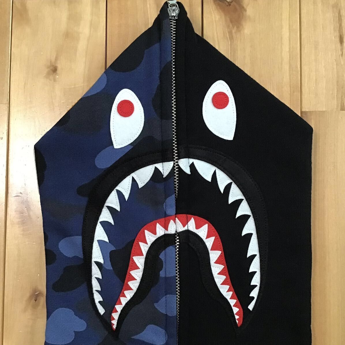 Bape BAPE Blue camo x black shark full zip hoodie a bathing ape Size US S / EU 44-46 / 1 - 3 Thumbnail