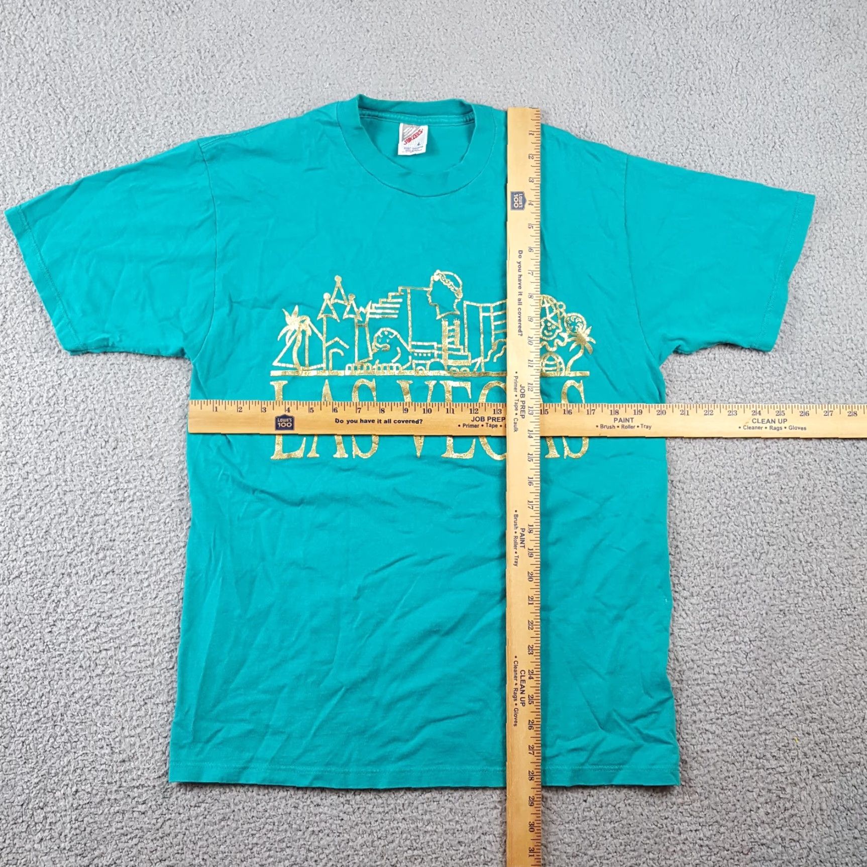 Jerzees VINTAGE 80s Las Vegas Casino Lucky Resort T-Shirt Large Blue Men Retro Y2K Size US L / EU 52-54 / 3 - 8 Thumbnail