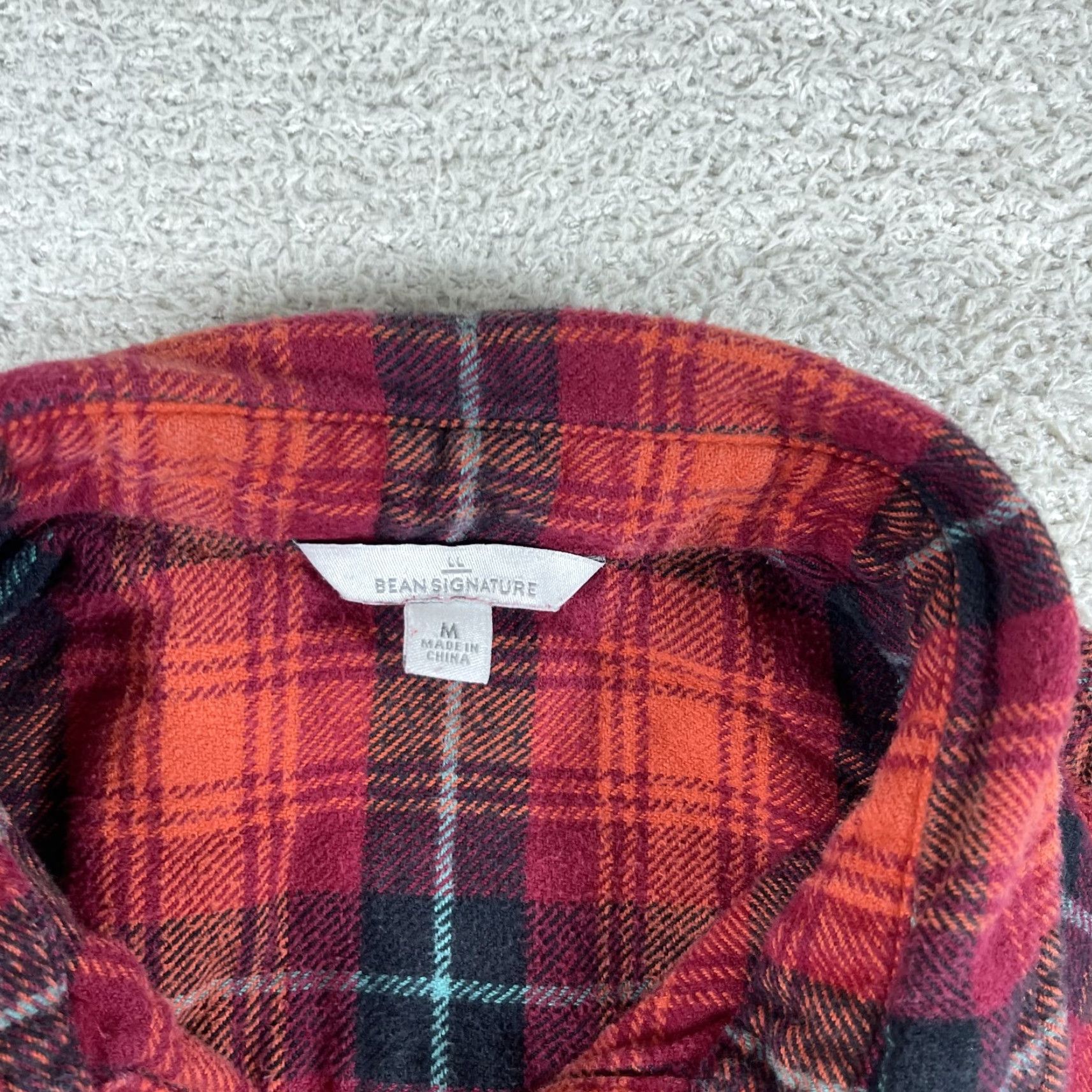 Vintage LL Bean Signature Flannel Shirt Women's Medium Plaid Red Lumberjack Hiking Swift Shirt Size M / US 6-8 / IT 42-44 - 5 Thumbnail
