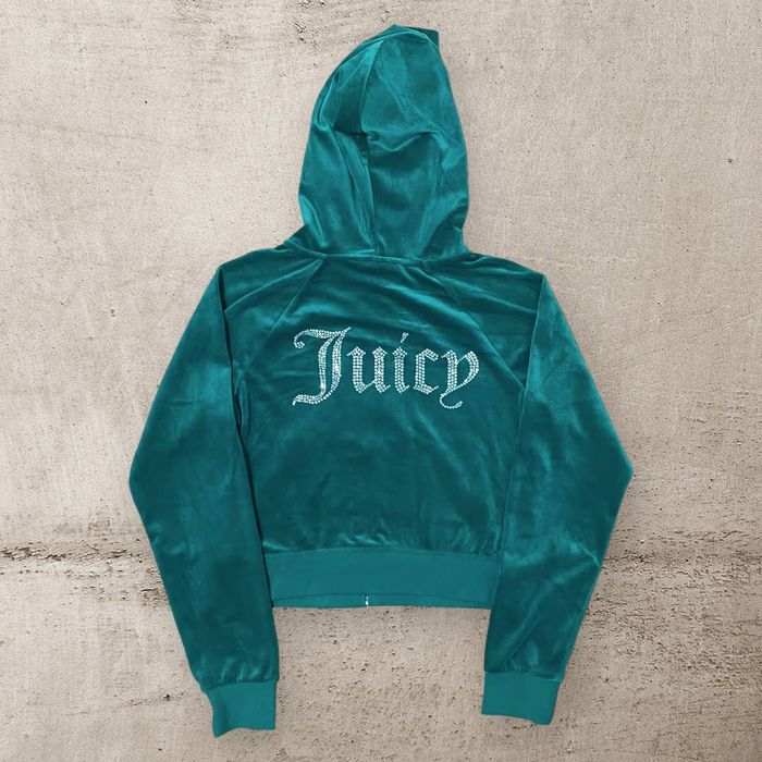 Juicy Couture Juicy Couture OG Big Bling Velour Track Jacket Hoodie ...