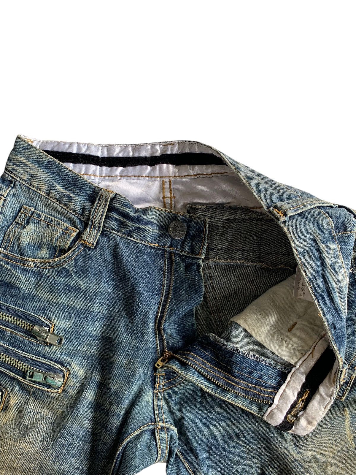 Tornado Mart Army Of No! Skull Punk Style Japanese Distressed Denim🎌☠️ Size US 29 - 8 Thumbnail