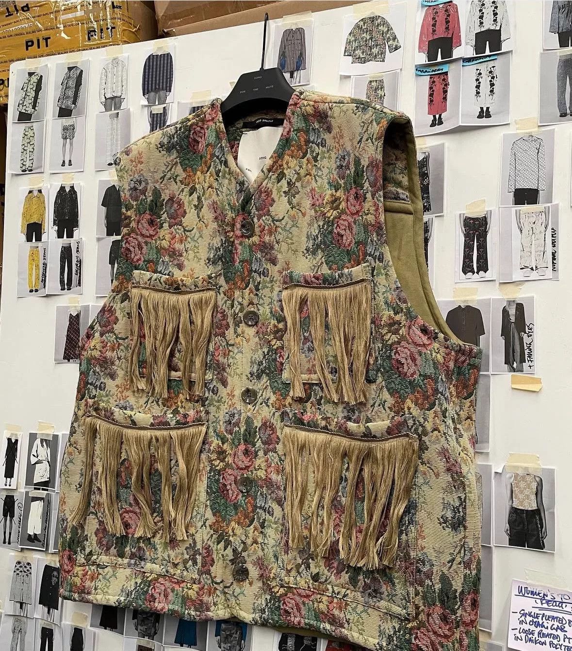 Song For The Mute SFTM 24.1 The Dreamers Floral Fringe Jacket Size L / US 10 / IT 46 - 1 Thumbnail