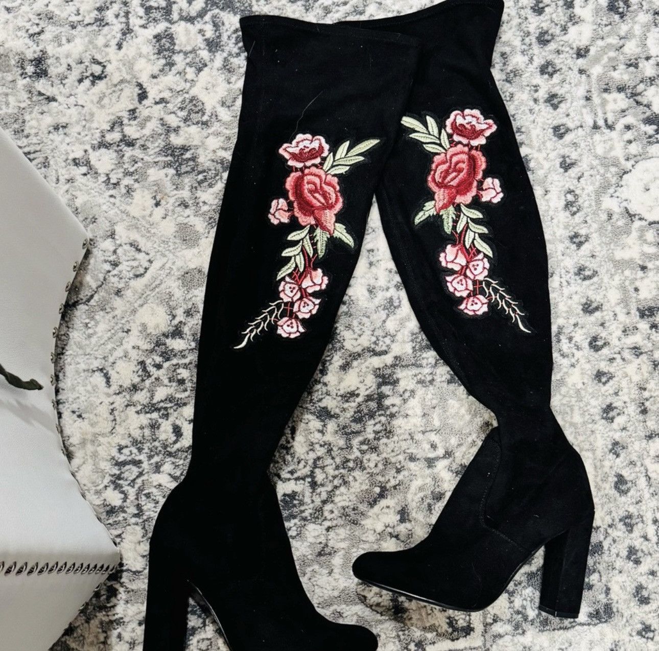 Steve Madden Steve Madden Embroidered Over The Knee Boots Size US 6.5 / IT 36.5 - 6 Thumbnail