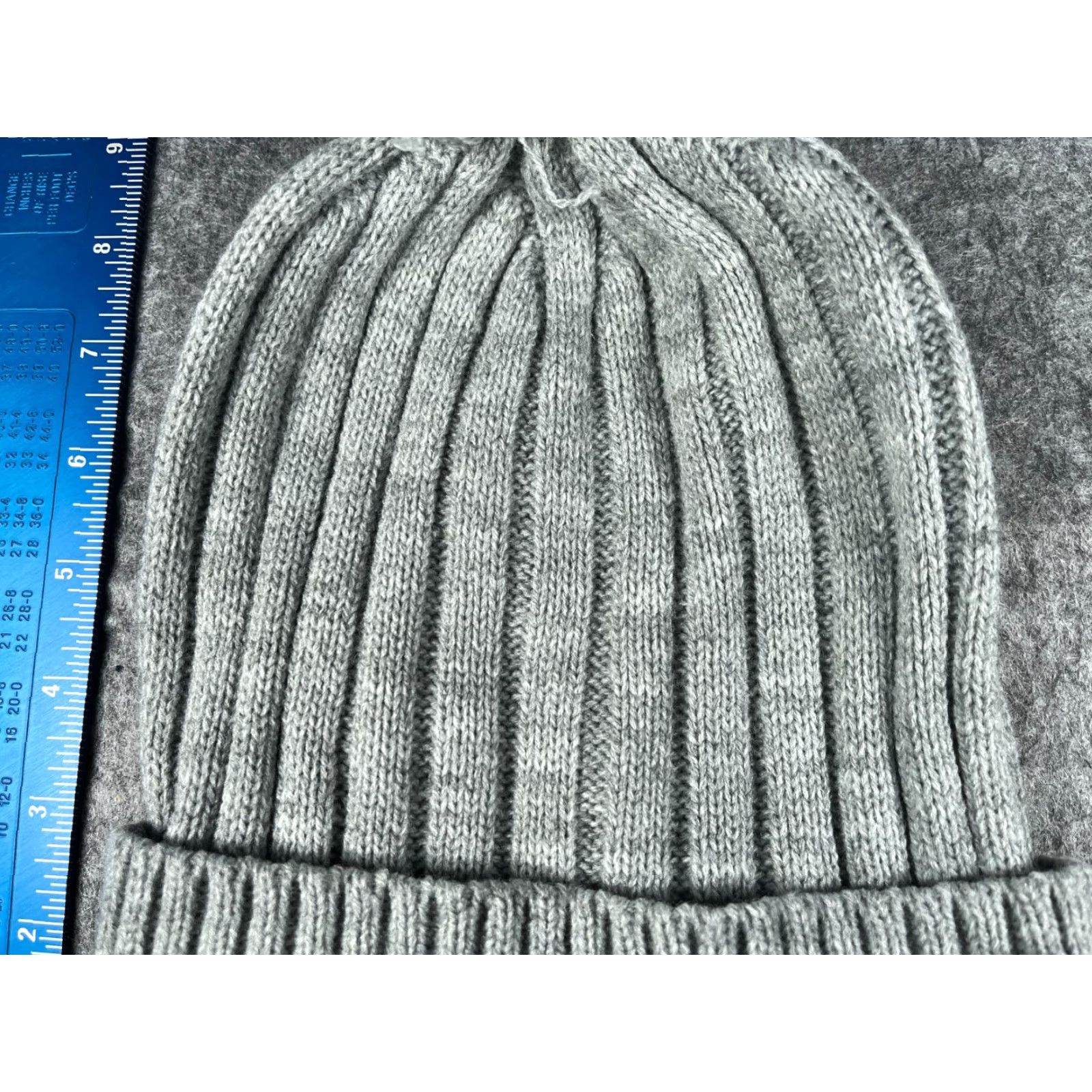 Michael Kors Michael Kors Beanie Women One Size Gray Ribbed Knit Acrylic Logo Pom Hat Size ONE SIZE - 3 Thumbnail