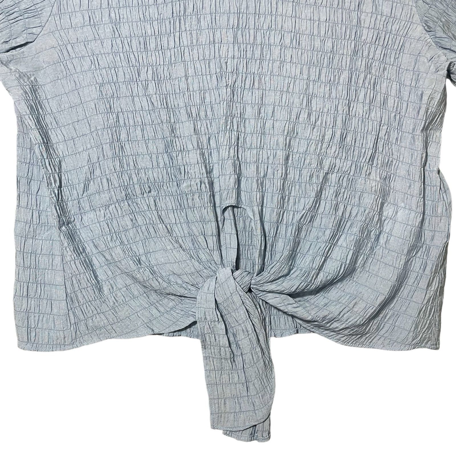 Other SOVERE Tie Front Light Blue Stretchy Blouse AUS 12 US Large Size L / US 10 / IT 46 - 4 Thumbnail