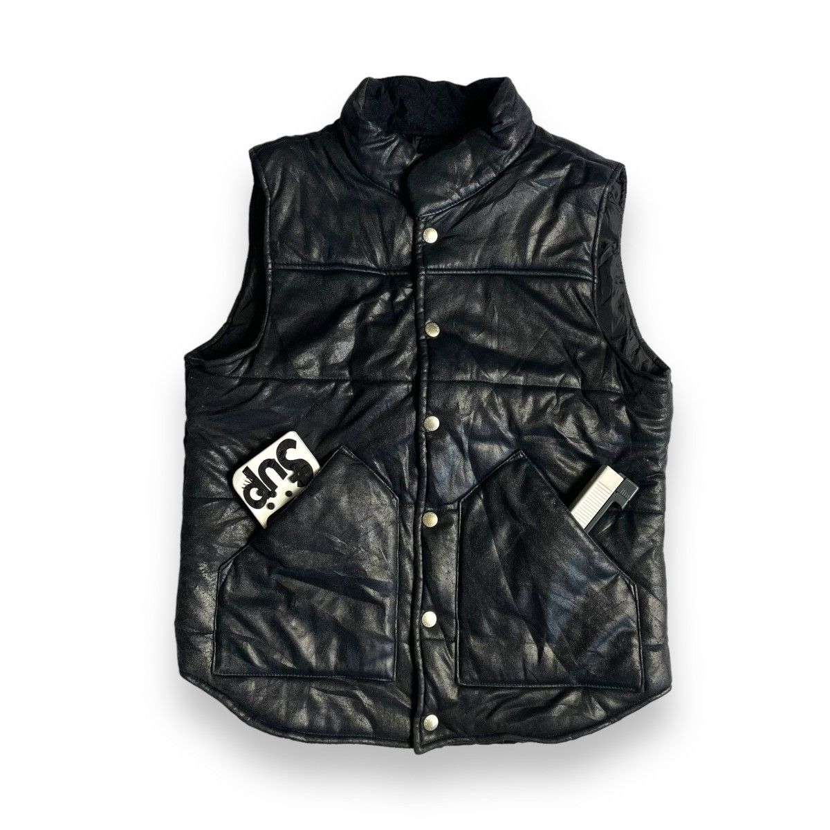 If Six Was Nine × Japanese Brand × Journal Standard 🇯🇵 JOURNAL STANDARD LEATHER PUFFER VEST Size US S / EU 44-46 / 1 - 1 Thumbnail