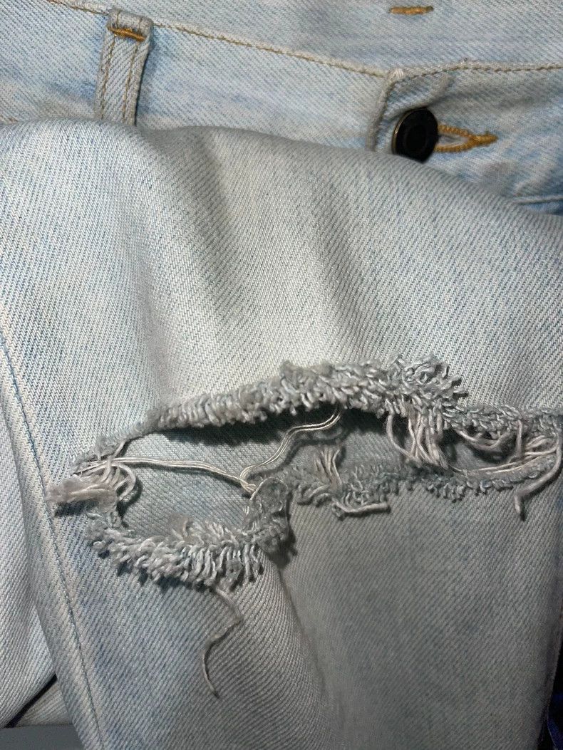 Yves Saint Laurent Saint Laurent 14ss Runway Light Blue Yellow Mud Dye Specia Size US 29 - 4 Thumbnail