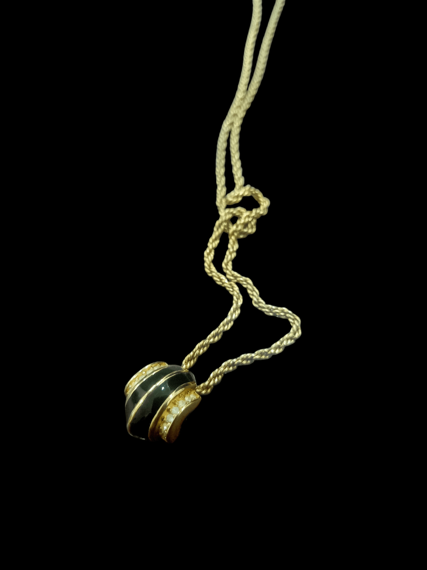 Dior Christian Dior Necklace Gold Clear Black Stone Size ONE SIZE - 6 Thumbnail
