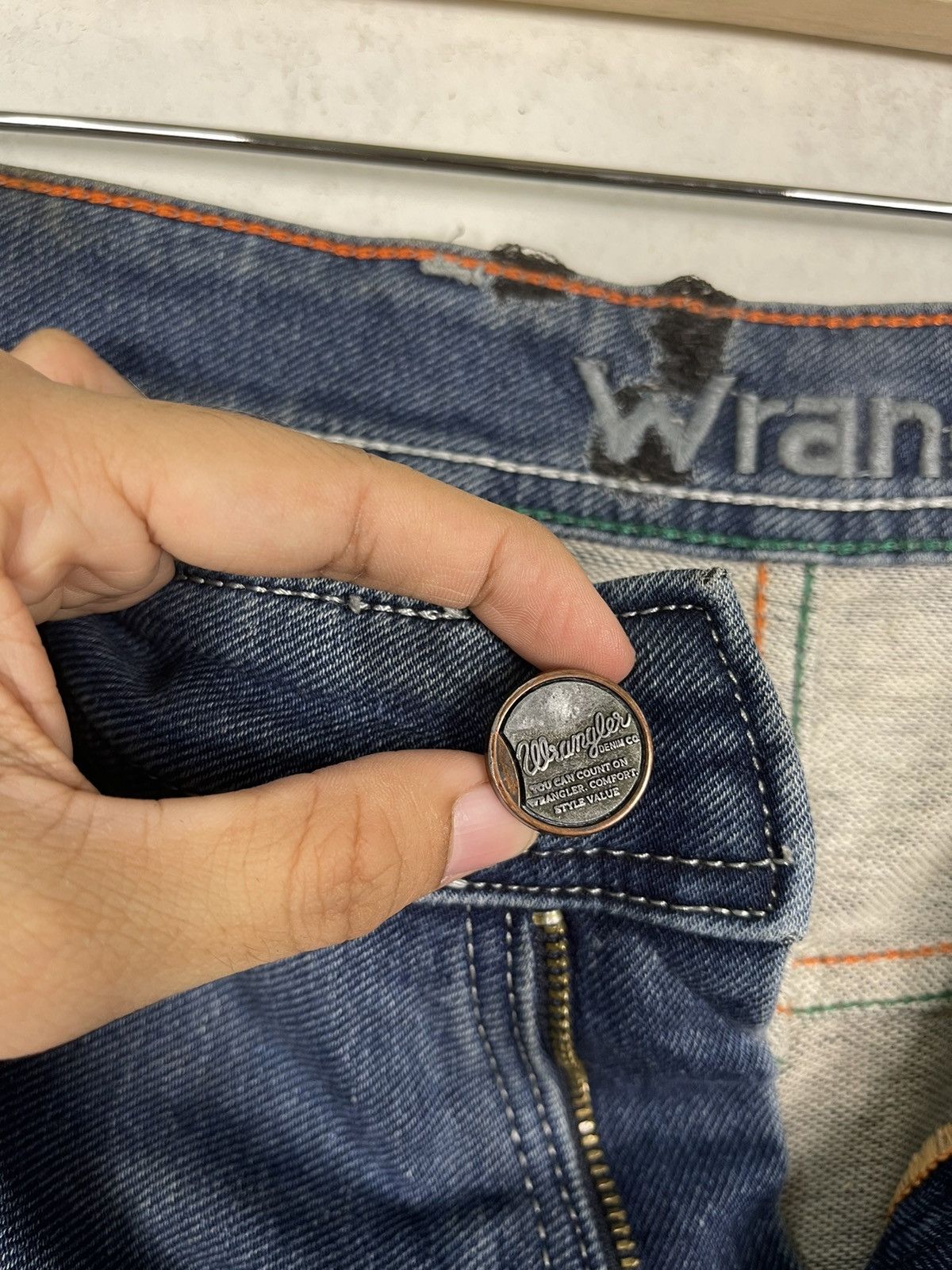 If Six Was Nine Wrangler Stone Wash Zipper Fly Denim Jeans W40 Size US 40 / EU 56 - 13 Thumbnail