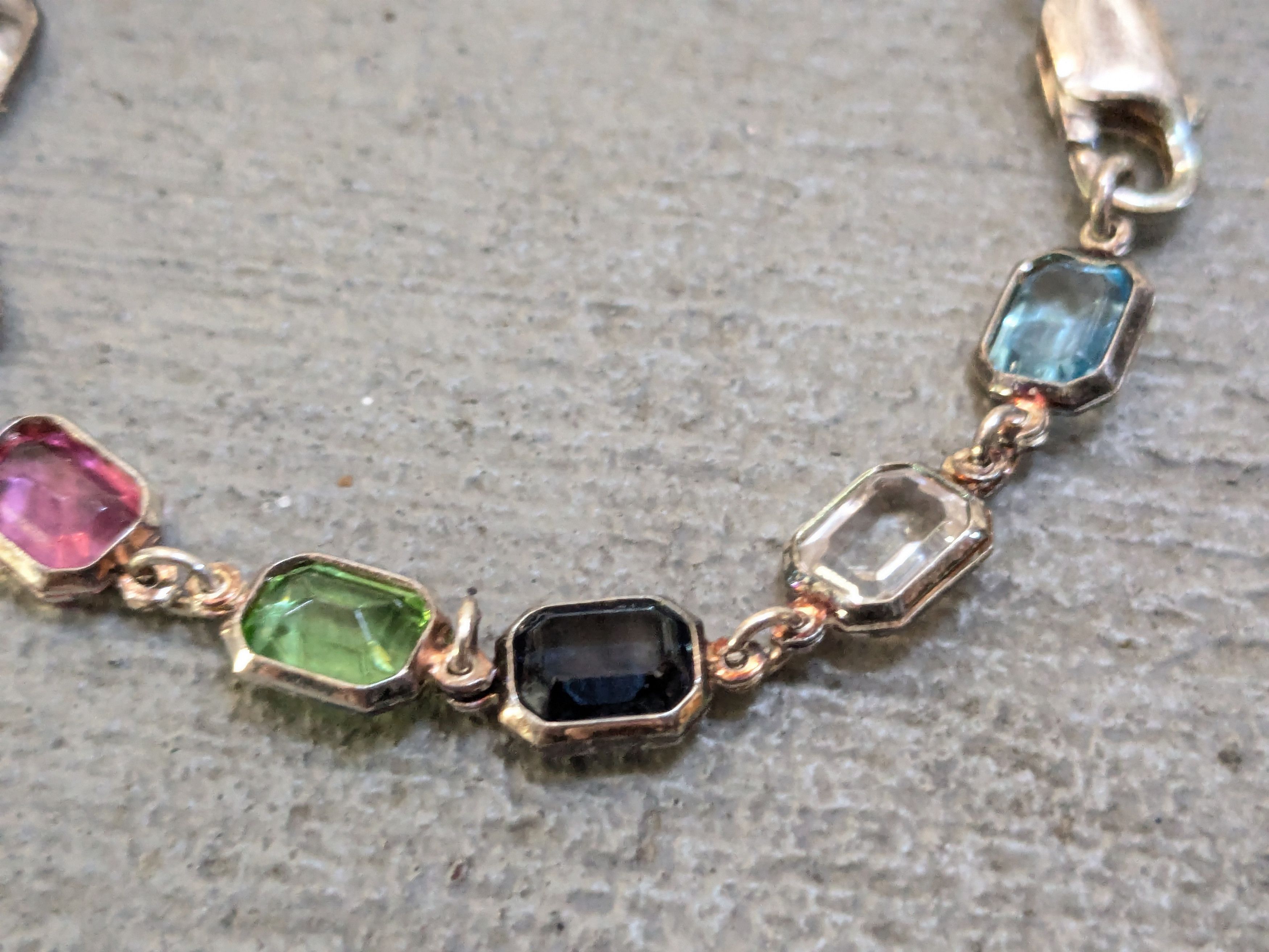 Jewelry × Vintage Vintage Sterling Silver Bracelet Rectangle Chain 7.5" Y2K Size ONE SIZE - 4 Thumbnail
