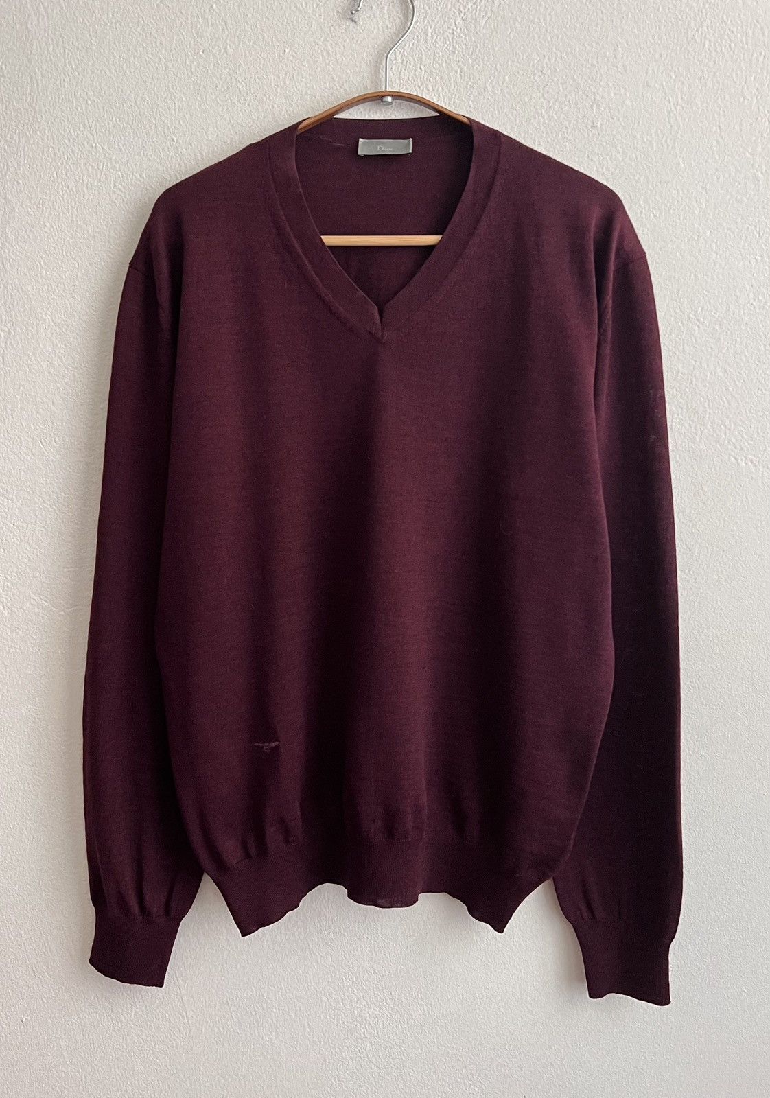 Dior Dior Homme AW05 Distressed V-Neck Knit | Grailed