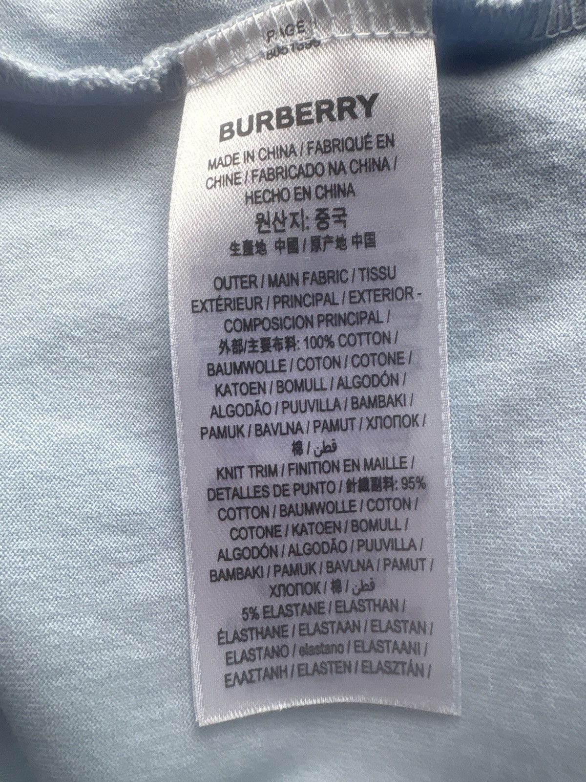 Burberry Burberry Baby Blue Letter Tee Size US XXL / EU 58 / 5 - 6 Thumbnail