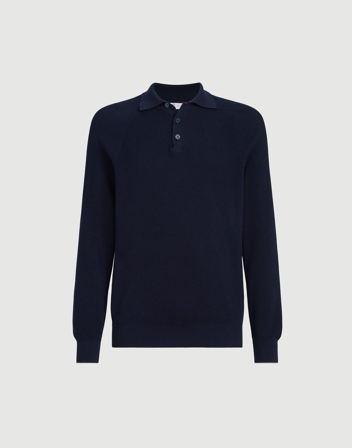 Brunello Cucinelli Brunello Cucinelli Knit Long-sleeved Navy Blue Polo Sweater Size US M / EU 48-50 / 2 - 2 Thumbnail