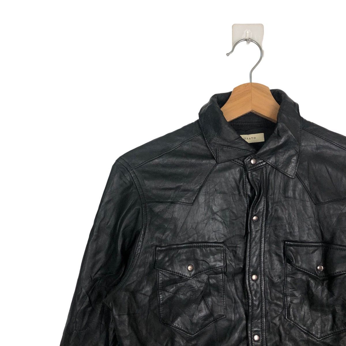 Japanese Brand VINTAGE SOFT LEATHER JACKET SFODERATO SHIRTS JACKET Size US M / EU 48-50 / 2 - 6 Thumbnail