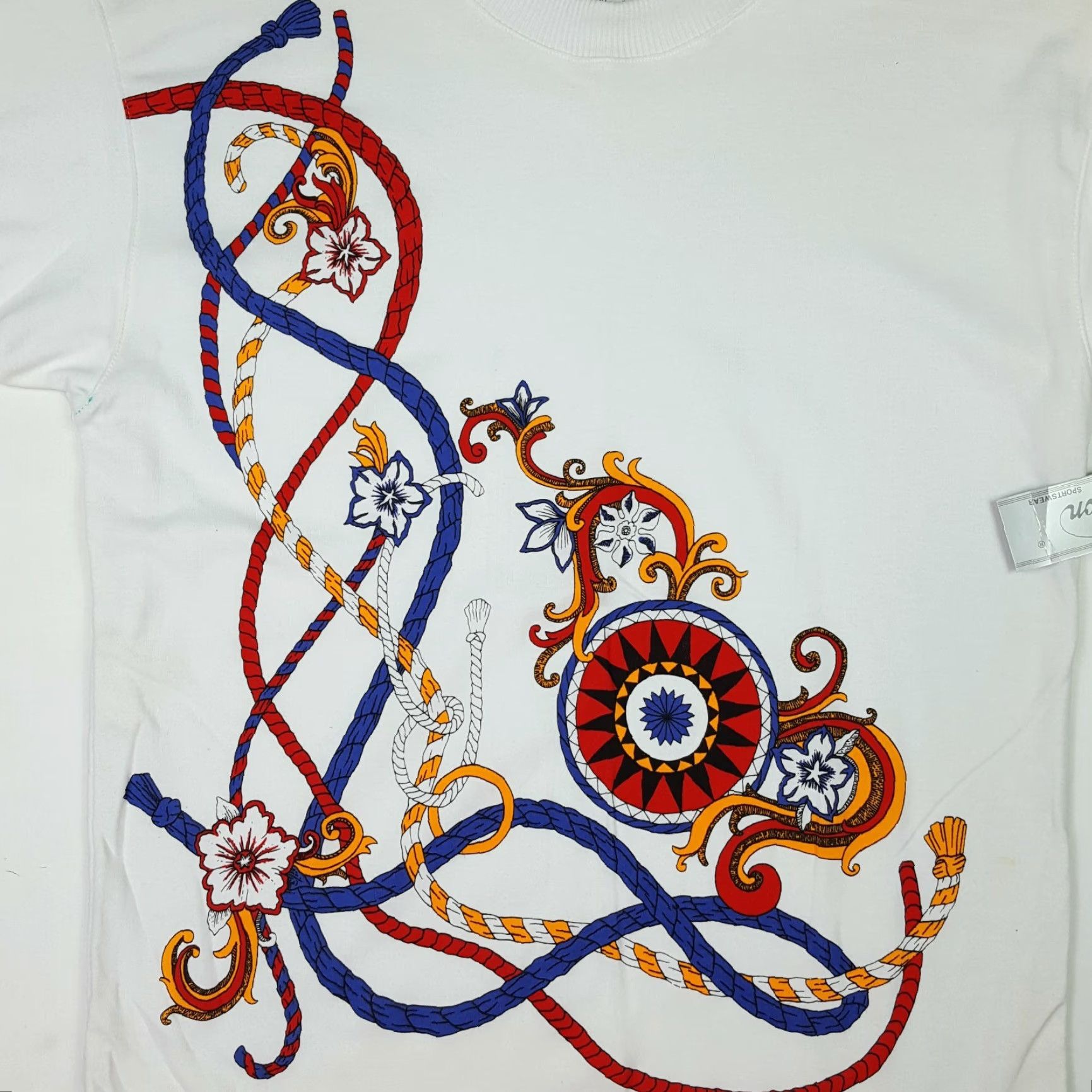 Vintage VINTAGE Lavon Art Men's T-Shirt White Rope Nautical 90s RegAL Nautical T Shirt XS? Size US M / EU 48-50 / 2 - 4 Thumbnail