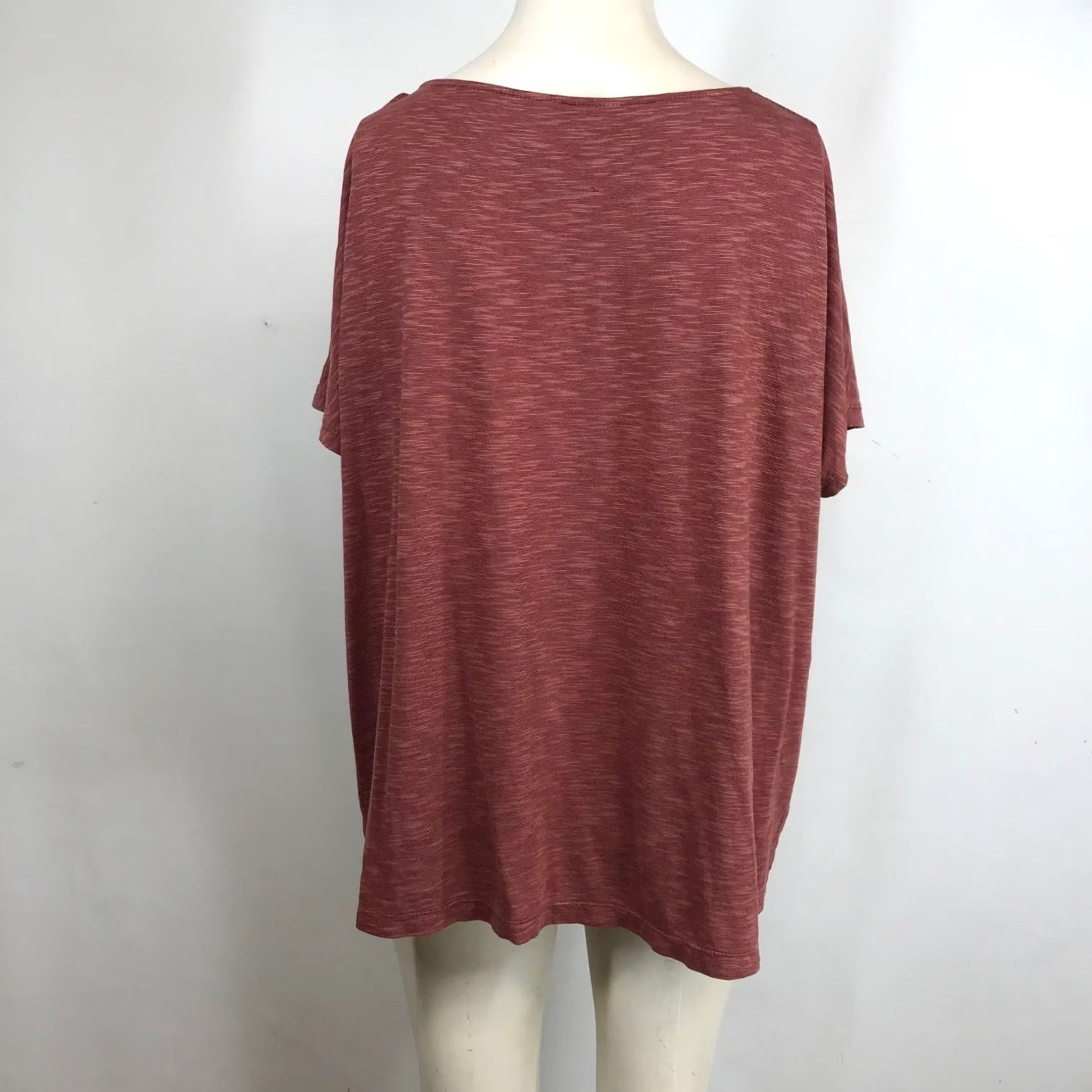 Vintage Garnet Hill T-Shirt Terracotta Space-Dye Drawstring Hem Scoop Neck Short Sleeve Womens S Size S / US 4 / IT 40 - 5 Thumbnail
