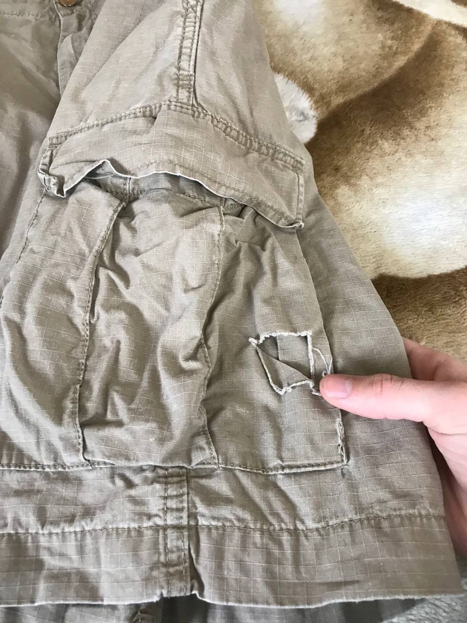 Carhartt × Vintage 🔥 Carhartt Mens Cargo Shorts Work Logo Distressed Vintage Size US 32 / EU 48 - 6 Thumbnail