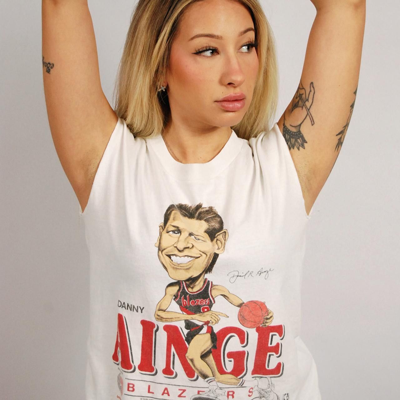 Vintage Danny Ainge T-shirt (M) vintage 90s white portland blazers Size US M / EU 48-50 / 2 - 8 Thumbnail